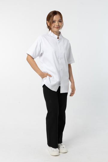 Chef Jacket Short Sleeve (SEOUL) White (เสื้อเชฟแขนสั้นรุ่นโซล)สีขาว